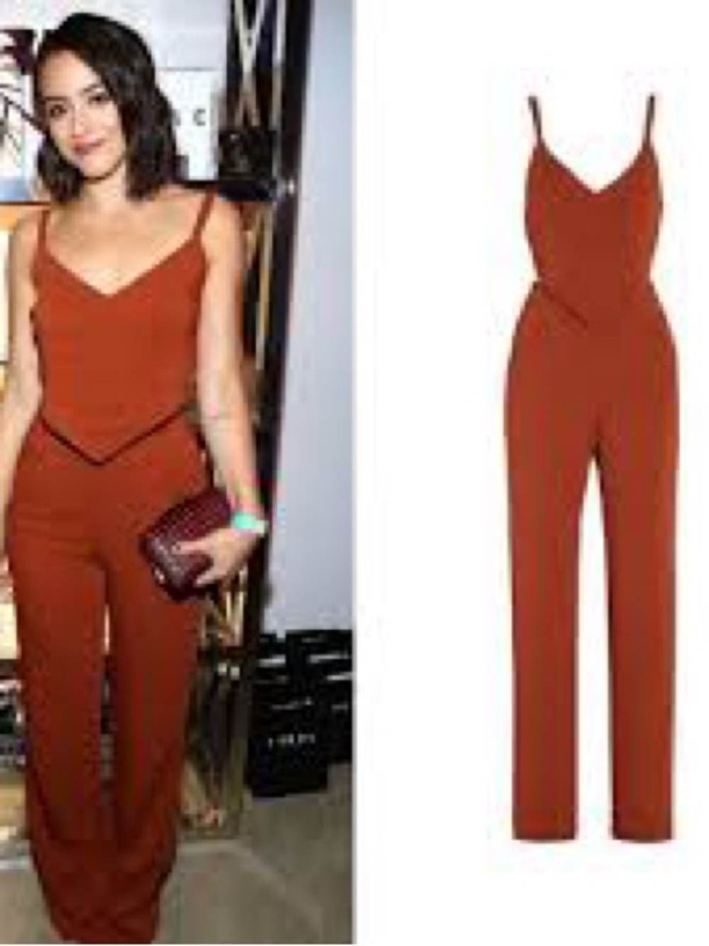 A.L.C. Rust Brown Cutout Jumpsuit